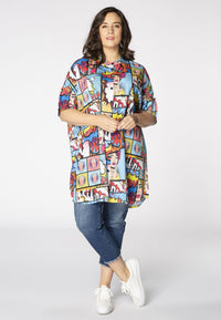 Tunic-blouse wide POP ART - multi - #1
