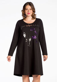 Dress Prosecco wide bottom - black - #1