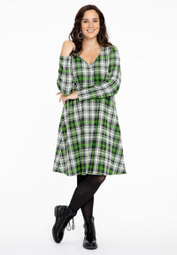 Dress A-line NEON CHECK - black - #1