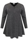 Tunic wide bottom zip LUREX - silver - #4