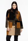 Blouse-jacket suede patchwork - brown - #2