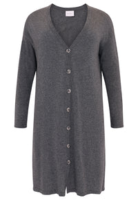 Cardigan long knitted - grey - #4