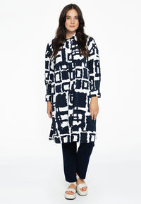 Tunique avec détails smockés ABSTRACTTunic smock sleeve ABSTRACT - blue - #1