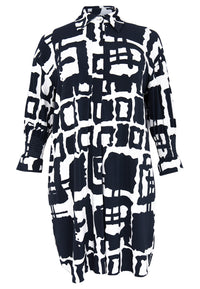 Tunique avec détails smockés ABSTRACTTunic smock sleeve ABSTRACT - blue - #4