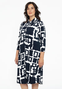 Dress button midi ABSTRACT - blue - #1
