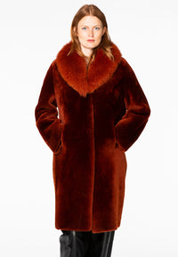 Coat lammy fur collar - orange - #2