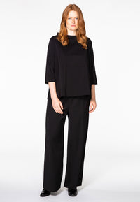 Blouse wide buttoned back - black - #1