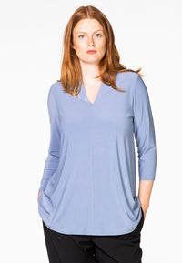 Tunic A-line v-neck DOLCE - blue - #1