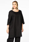 Tunic-blouse A-line LINEN - black