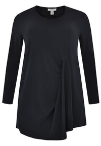 Tunic pleated drape waist - blue - #1