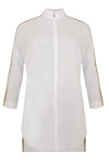 Chemisier COTTON en stretch avec bandeShirt COTTON stretch tape - white - #4
