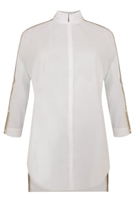 Chemisier COTTON en stretch avec bandeShirt COTTON stretch tape - white - #4