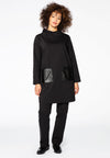 Tunic fake leather pockets - black - #1