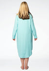 Dress beaded neck LINEN - blue - #3