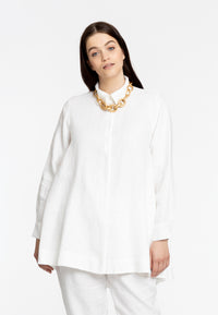 Chemisier avec fermeture éclair LINENBlouse zipper LINEN - white - #1