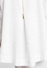 Chemisier avec fermeture éclair LINENBlouse zipper LINEN - white - #4
