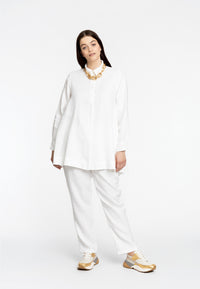 Chemisier avec fermeture éclair LINENBlouse zipper LINEN - white - #2