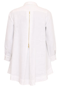 Chemisier avec fermeture éclair LINENBlouse zipper LINEN - white - #6
