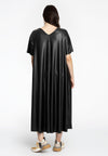 Dress A-line VEGAN LEATHER - black - #3