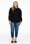 Sweatshirt lace sleeves - black - #1