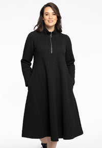 Dress Zipped Collar COZY - black - #1