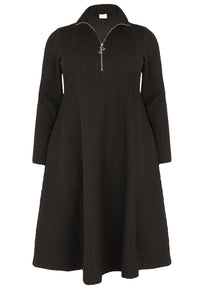 Dress Zipped Collar COZY - black - #4