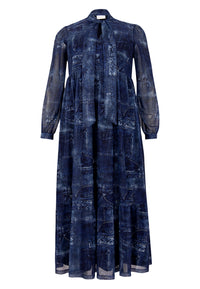 Dress ruffled DENIM MOUSSE - blue - #4