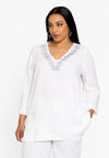 Tunique avec strass linen - Blanc