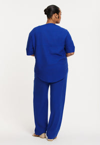 Trousers LINEN MIX - indigo - #2