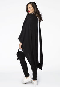 Poncho knitted - black - #3