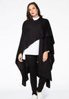 Poncho knitted - black - #1