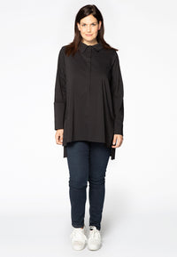 Blouse buttoned side slits - black - #2