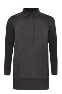 Blouse buttoned side slits - black - #4