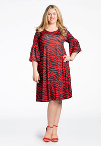 Dress ZEBRA ruffled sleeve - blue - #1