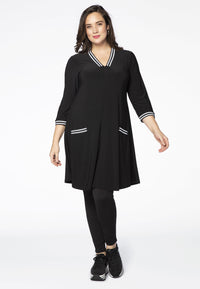 Dress DOLCE stripe rib binding - black - #2