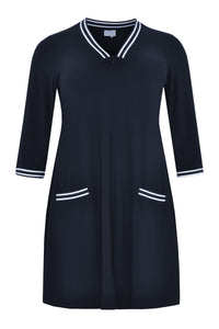 Robe DOLCE à rayures et ourlets côtelésDress DOLCE stripe rib binding - blue - #4