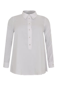 Blouse A-line polo neck - white - #4