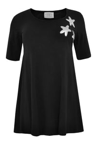Tunic wide bottom ORGANIC COTTON - black - #4