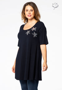 Tunic wide bottom ORGANIC COTTON - blue - #2
