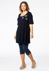 Tunic wide bottom ORGANIC COTTON - blue - #1