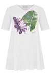 Tunic leave wide bottom COTTON - white - #4