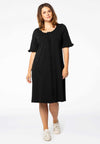 Dress ruffled ORGANIC COTTON - black - #1