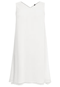 Dress double V-neck VOILE - white - #4