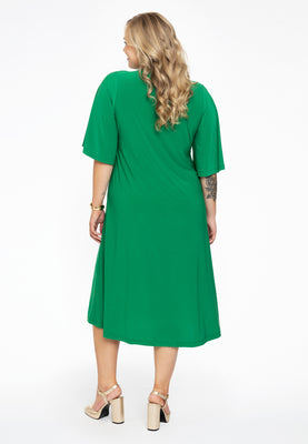 Dress A-line circle sleeve DOLCE - green  - #3