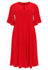 Dress A-line circle sleeve DOLCE - red  - #4