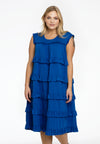 Dress long ruffles FLAME JERSEY - indigo