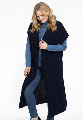 Sleeveless cardigan CABLE - blue - #1