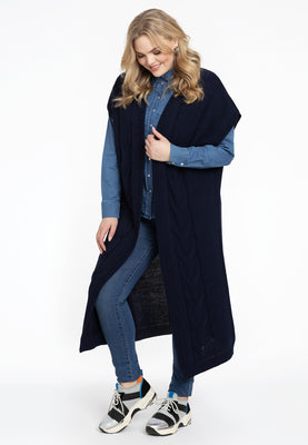 Sleeveless cardigan CABLE - blue - #2