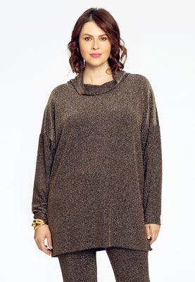 Pullover turtle neck LUREX - gold - #1