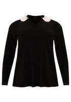 Shirt with pearl collar DOLCE - black  - #3